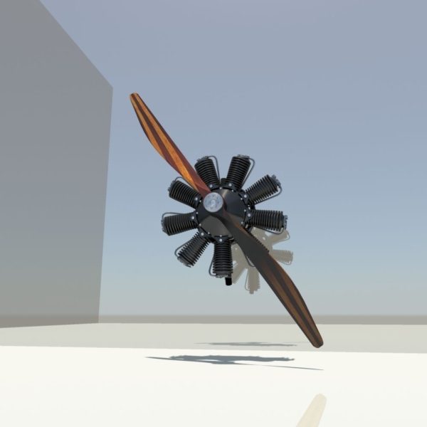 1920 s Propeller and Generic 9 Cylinder Radial Engine