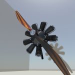 1920 s Propeller and Generic 9 Cylinder Radial Engine