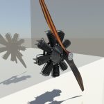 1920 s Propeller and Generic 9 Cylinder Radial Engine
