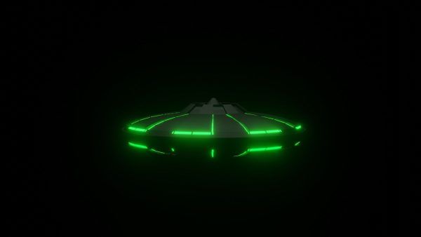 3d Aircraft model ufo in with lights