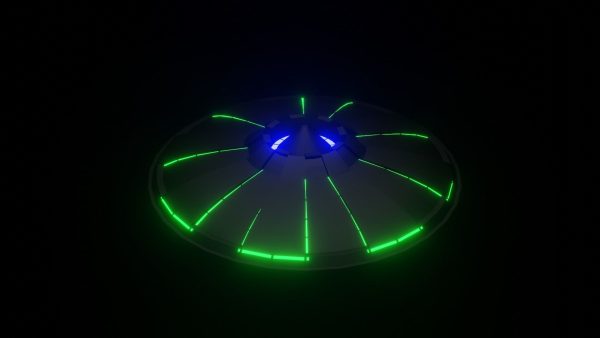 3d Aircraft model ufo in with lights
