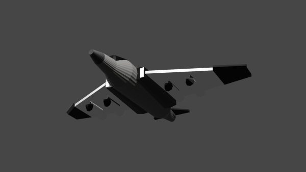 3d model low poly airplane jet plane flying