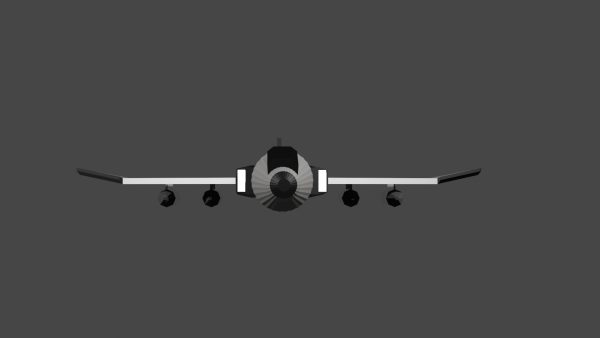 3d model low poly airplane jet plane flying