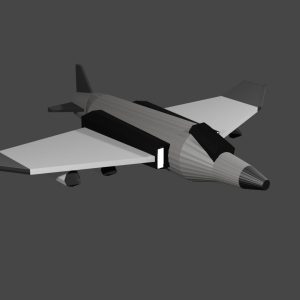 3d model low poly airplane jet plane flying