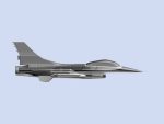 Airplane fighter jet flying in sky