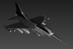 Airplane fighter jet flying in sky
