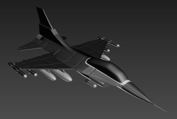 Airplane fighter jet flying in sky