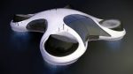 DroneCar futuristic house on water