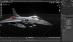 Fighter Jet with Fire mesh
