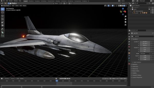 Fighter Jet with Fire mesh