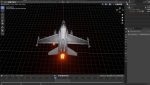 Fighter Jet with Fire mesh