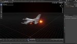 Fighter Jet with Fire mesh