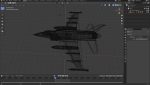 Fighter Jet with Fire mesh