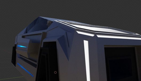 Floating Futuristic Car based on Tesla Cybertruck