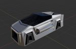 Floating Futuristic Car based on Tesla Cybertruck