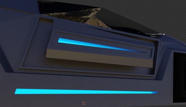 Floating Futuristic Car based on Tesla Cybertruck