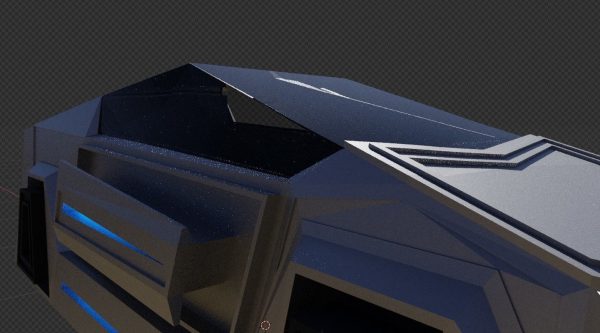 Floating Futuristic Car based on Tesla Cybertruck