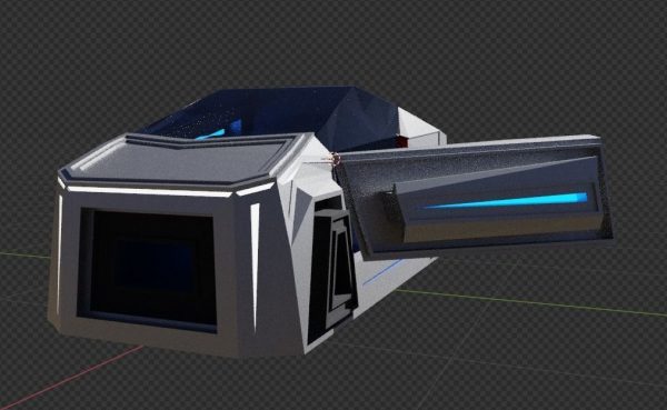 Floating Futuristic Car based on Tesla Cybertruck