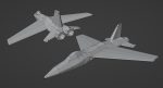 Jet Low Poly 3d Model two fighter jets
