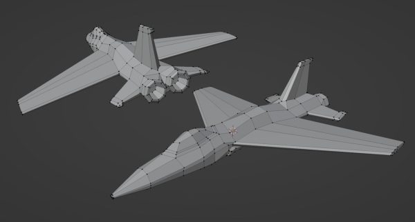 Jet Low Poly 3d Model two fighter jets