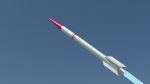 Rocket Low Poly flying in sky