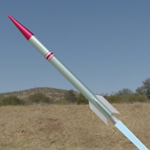 Rocket Low Poly flying in sky