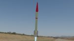 Rocket Low Poly flying in sky
