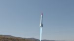 Rocket Low Poly flying in sky