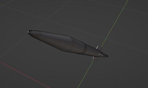 Rocket Low Poly flying in sky