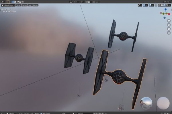 TIE fighter from the Star Wars movies