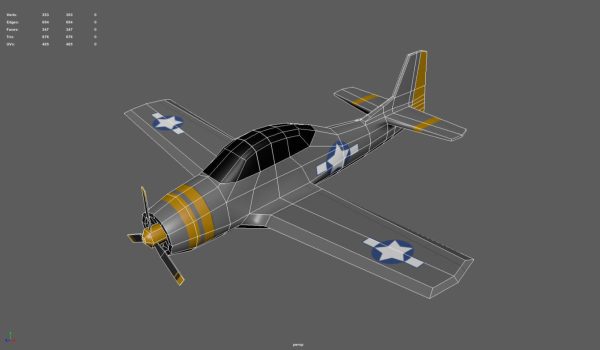 WW2 Airplane - Military - Game Engine Ready
